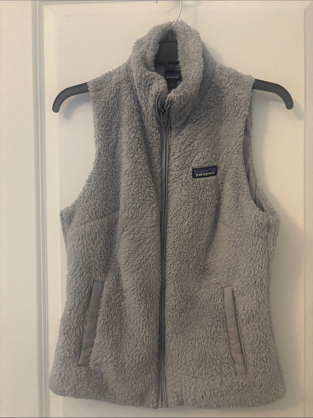 Patagonia Light Gray Sherpa Fleece Vest